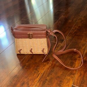 Zara Brown and Tan Crossbody Bag